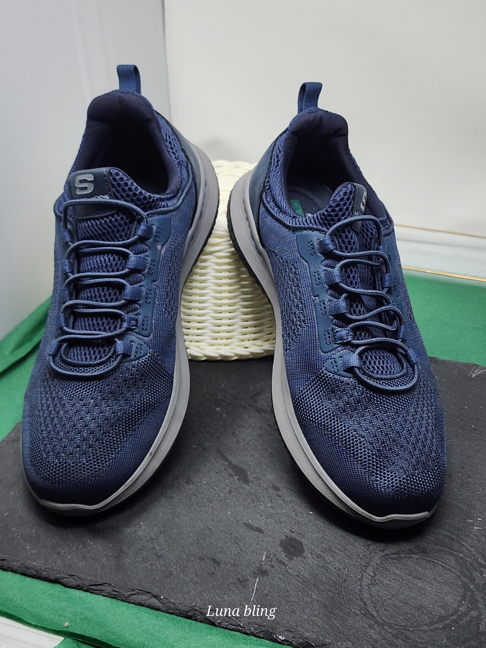 Skechers Men’s Navy Blue Lightweight Knit Sneakers